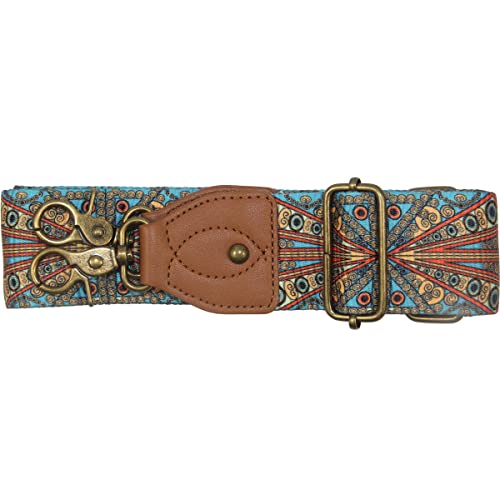 Image of Duwi Wide Purse Strap Multicolor Striped Guitar Style Strap Adjustable Canvas Crossbody Bag Strap