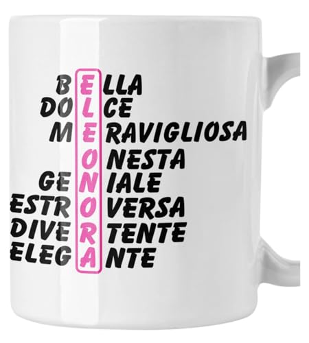 bubbleshirt Tazza Mug divertente con nome Eleonora e aggettivi simpatici Idea Regalo Compleanno Natale in ceramica