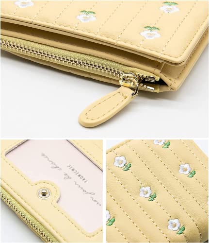 Yinah Leather Cute Daisy Flowers Design Wallet Coin Purse Handbag For Women Girls Of 3-Year-Old And Up Mother's Day, Wedding Graduation Parties, Birthday, Valentine's Day, Christmas (Yellow). #TOP2
