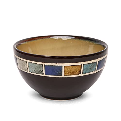 Samawi Small Ceramic Bowls - For Ice Cream Salsa, Dessert, Rice, Fruits Salad Ceramic Dipping Bowls, Colorful Small Bowls, Mini Bowls, Condiment Bowls, 4.5 Inch Diameter, 8 Fl Oz, Set Of 4 (Black) #TOP3