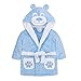 Bamu Baby Town Peignoir unisexe à capuche en polaire douce pour garçons et filles Tailles 6-24 mois 2-6 ans, Ourson bleu, 18-24 mois