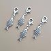 4X Fish Clip on Lobster Clasp, Metal Bead Charm Pendant for Building Necklace, Wallet, Zipper Pull, Fishing Fans Jewelry Making DIY Craft
