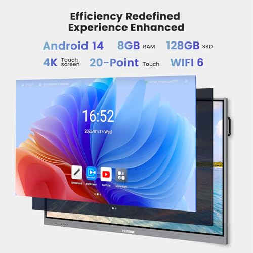 Image of 75'' 4K Smart Board with 75 inch- 85 inch Smart Board Stand