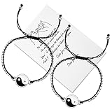 free-space Braccialetto intrecciato per coppia, rapporto abbinato, braccialetto con magnete a cuore, regalo per fidanzata e fidanzato (yingyang)