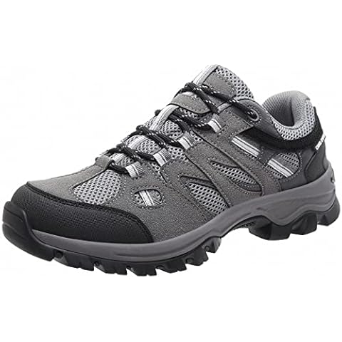 CAMELSPORTS Men’s Hiking Shoes Low Top Walking Hiking Shoes for Men Outdoor Ankle Support Breathable Trekking Trails Shoes Hiking Sneakers Mens Dark Grey Cover