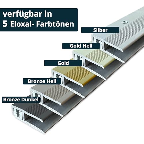ufitec® Profi Smart Profilsystem für Vinylböden und Designböden geeignet für Belagshöhen von 5-9 mm - ALU eloxiert - SILBER - (Abschlußprofil - Länge: 100 cm, Silber)
