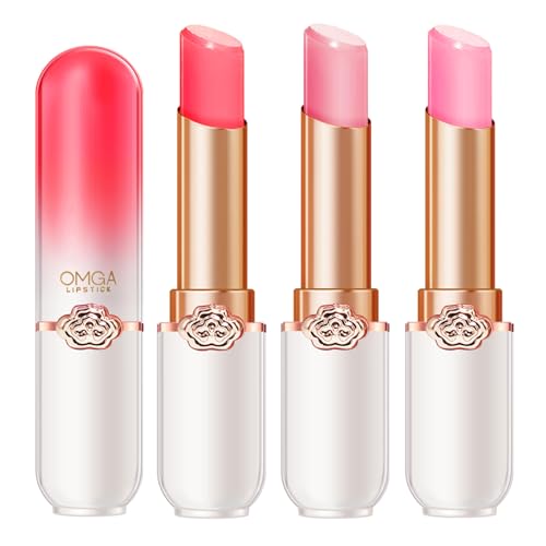 3PCS Bálsamo Labial, Set de Pintalabios que Cambia de Color, Bálsamo Labial Hidratante de Larga Duración para Mujer, Cuidado Labial Natural, Reparación Labial (B)