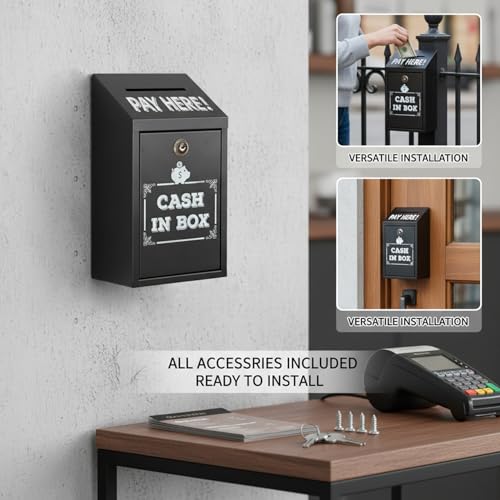 Boîte de dépôt d'argent sécurisée en métal pour dons et espèces