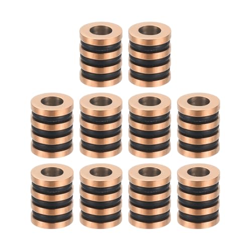 PATIKIL 10Pcs Stainless Steel Big Hole Rose Gold Paracord Column Beads Grooved Tube Loose Column Spacer Beads 4mm Large Hole for DIY Accessories Bracelet Necklace Jewelry Making by PATIKIL - Used condition - US$12.02