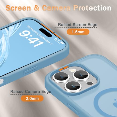 Image of YENAPOON for iPhone 16 Pro Max Case, Matte Magnetic Phone Cover [with 1 Screen Protector] [Support for MagSafe] [Shockproof Military Grade Protection] Translucent Frosted Back, Lavender Purple