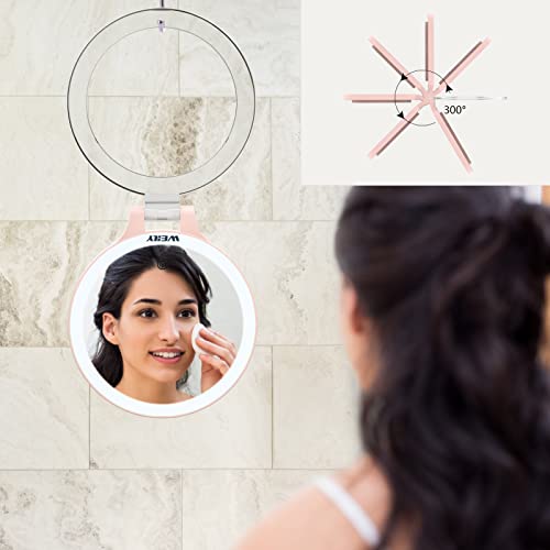 Weily Magnifying Makeup Mirror 10X/1X, Double Sided Tabletop Mirror With 3 Color Lights, Rechargeable Led Cosmetic Mirror For Makeup,Tweezing, Blackhead And Comedone Removal(Pink) #TOP7