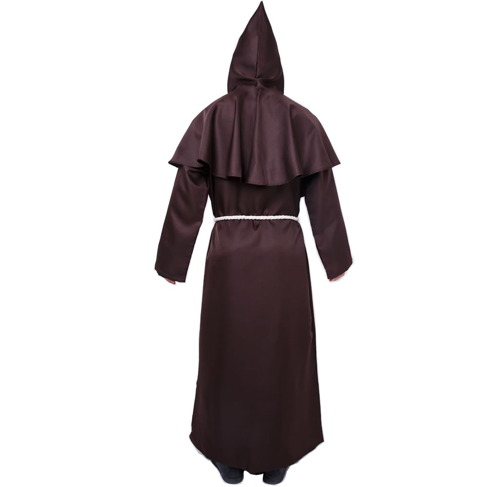 Myir JUN Costume Halloween Uomo, Costumi Vestito Halloween Adulto Accappatoio Medieval Rinascimentale Saio Ideale per Halloween Carnevale