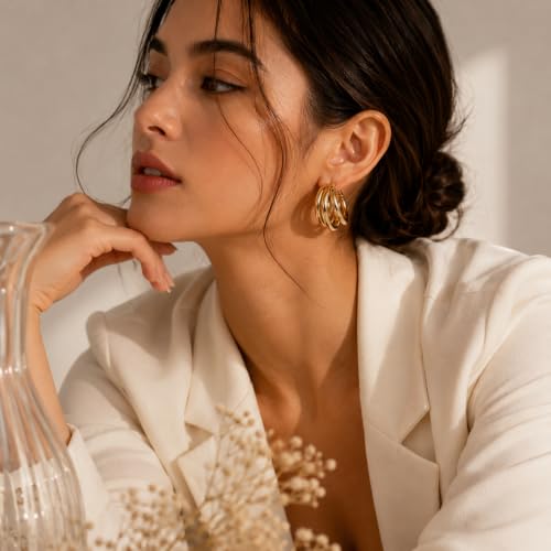 Image of Drop Dangle Earrings Set for Women and Girls | Celebrity Inspired Trendy Stylish Gold Plated Earrings Set Of 1