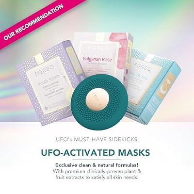 FOREO UFO 3 go Travel-friendly Face Mask Skincare Device - Face Moisturiser - Anti-Aging - Red Light - Warming - Facial Massage - Compact - App-connected - Evergreen