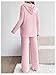 MakeMeChic Women's Maternity 2 Piece Outfits Lounge Set Ribbed Knit Long Sleeve Hoodie and Pants Pregnancy Set Light Pink Small
