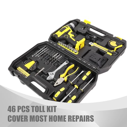 Kit de herramientas combinado 46 piezas con taladro inalámbrico 18V miniatura 3