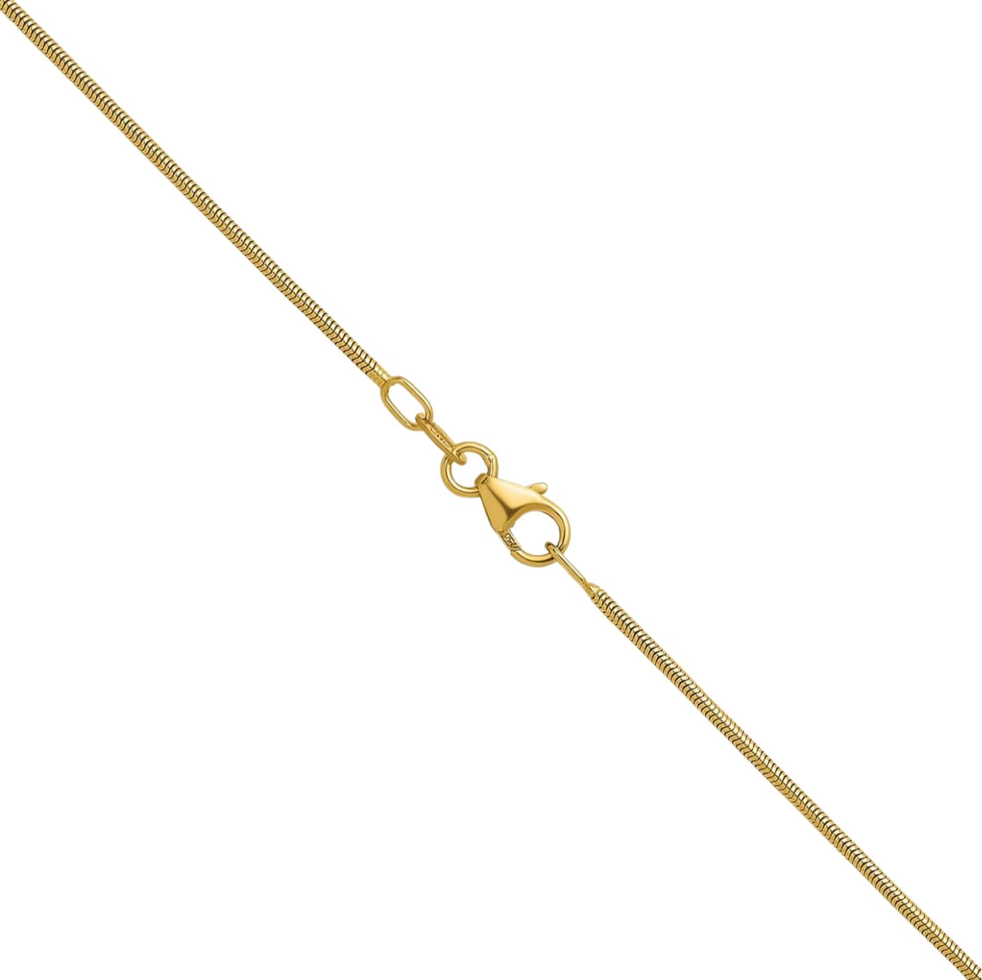 IceCarats 18K Solid Yellow Gold 1.2mm Dainty Snake Chain Necklace Polished