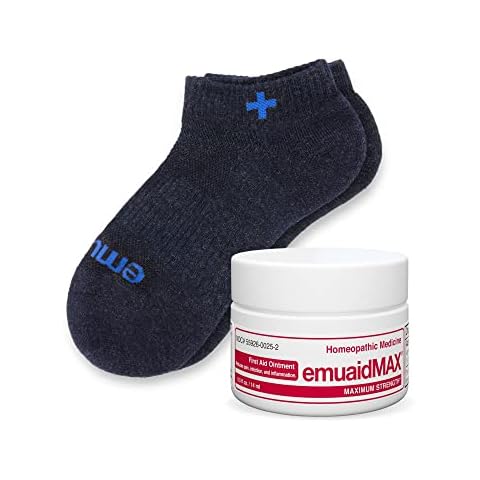 emuaid EMUAIDMAX Nail Fungus Travel Companion - EMUAIDMAX Maximum Strength 0.5oz with Silver Ionic Socks is Suitable for Nail Fungus and Athlete’s Foot Cover