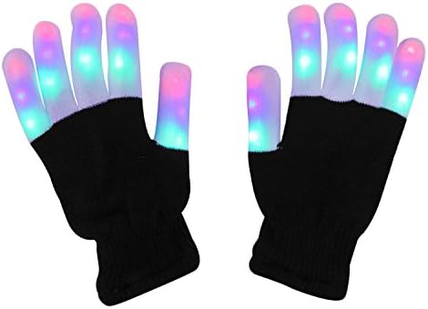 DX DA XIN LED Light up Gloves Finger Light Gloves for Kids Adults Glow Rave EDM Gloves Funny Novelty Gifts Christmas Stocking Stuffers for Kids