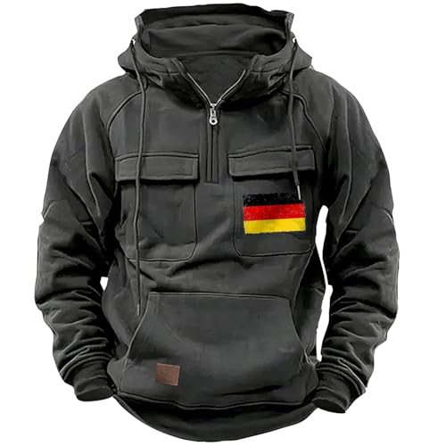 Sweat à capuche cargo homme militaire tendance pull surdimensionné durable