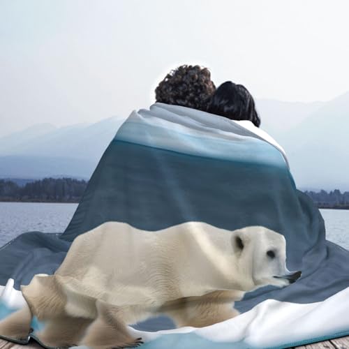 Couverture micro-polaire ours polaire lit flanelle plaid doux - 5
