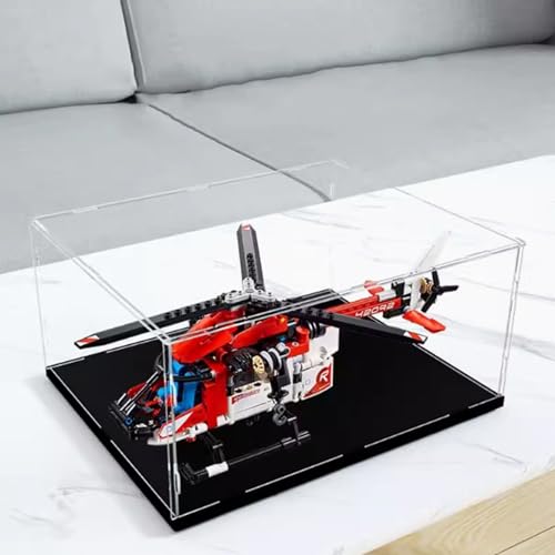 Transparent Acrylic Display Case for Lego 42092 Rescue helicopter Dustproof Display Case (Model not included) (2mm)