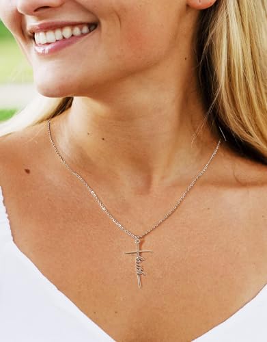 Lcherry Faith Necklace for Women Bible Verse Cross Necklace Religious Jewelry Christian Baptisms Gifts for Women3