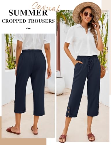 Chic elegant décontracté pantalon en coton au tomber fluide parfait - 2