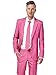 Suitmeister Solid Colored Suits in Pink - Includes Jacket, Pants & Tie - M