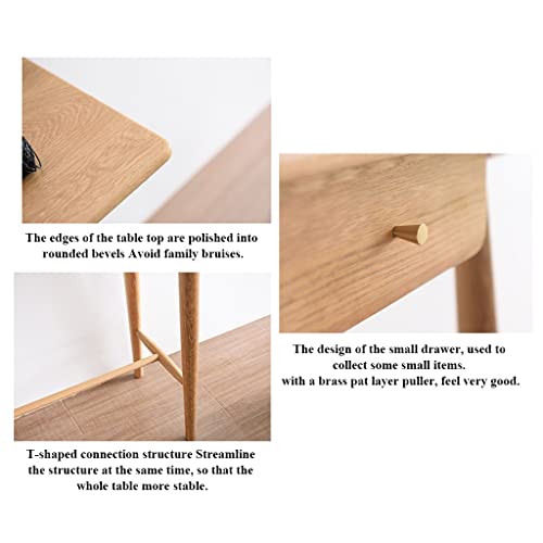 Nizame Walnut Console Table With Drawer, Solid Wood Sofa Table Log Wall Table, Tall Tables For Entryway, Tv Stand, Rustic, Cabin Decor (Color : Original Wood, Size : 100 * 35 * 85Cm) #TOP4
