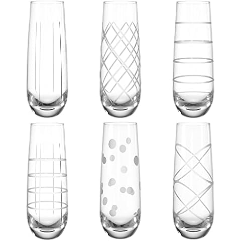Juego de copas de champán sin tallo de cristal duradero American Atelier Fifth Avenue Mimosa Cover