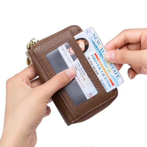 Image of imeetu Rfid Credit Card Holder,Genuine Leather Businese Card Case,Rfid Blocking Wallet for Women & Men