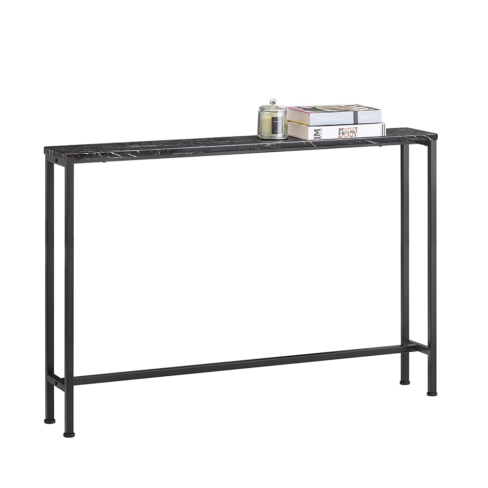 SoBuy Mesa de Entrada Recibidor Grande Mesa de Consola Estampado de Mármol Negro 120 x 20 x 80 cm FSB19-XL-SCH ES