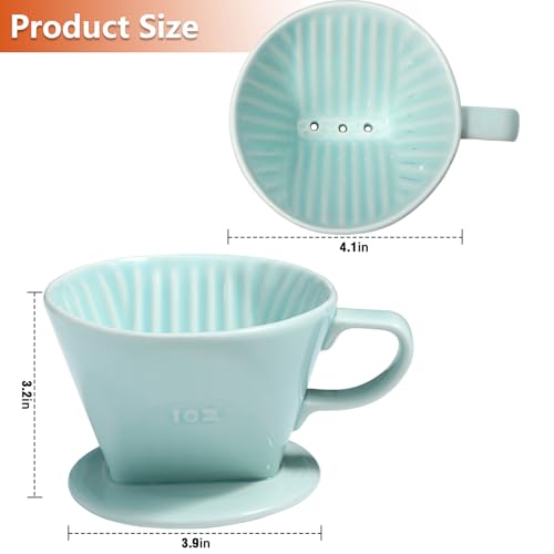 Image of Pour Over Ceramic, Coffee Dripper Ceramic Coffee Maker,Green