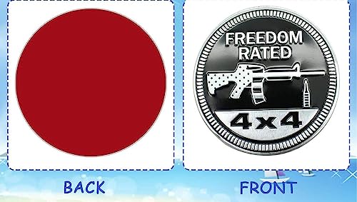 Image of 4 x 4 Metal Automotive Badge 3D Metal Emblems Round Emblem Decals Car Badge Decals Stickers Compatible with Jeep Wrangler Vehicles Trucks SUV (Freedom Rated)