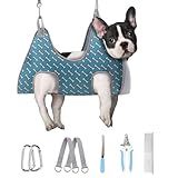 Supet Dog Grooming Hammock Harness for Dogs Cats, Relaxation Pet Nail Clipper Hammock, Restraint Dog & Small Animal Leashes Sling for Groomingk for Nail Trimming (Coral Blue, S)