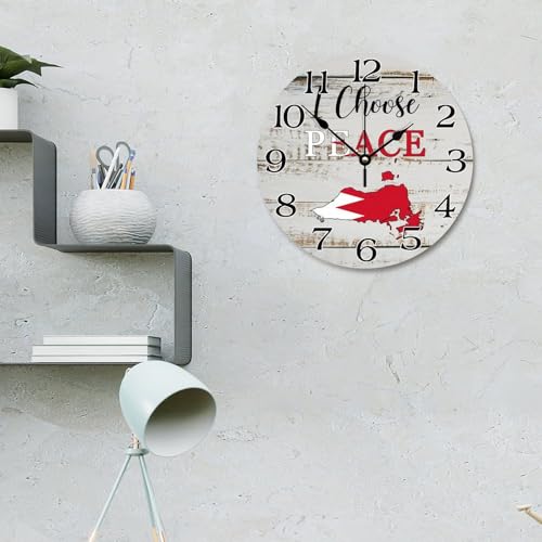 Horloge murale de ferme Bahreïn vintage suspendue silencieuse 30cm - 3