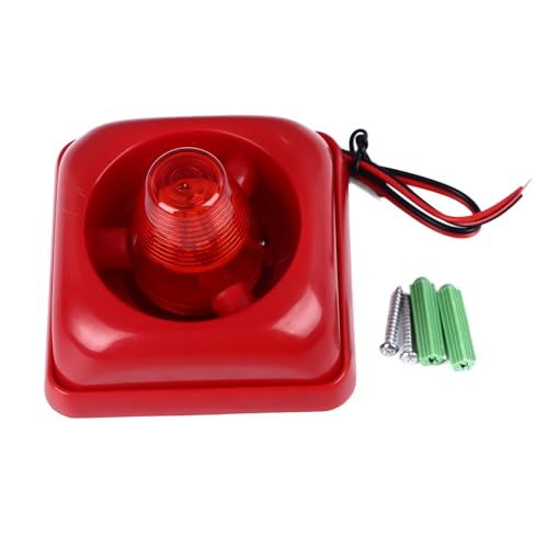 Industrial Sound Light Alarm, 115DB Ultra Loud Alarm Red Flashing Lights Emergency Warning Light Outdoor Siren Safety Alarm for Indoor Outdoor
