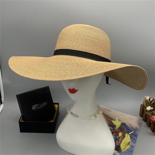 Chapeau de plage pliable en tresse de papier chiffré compact - 2