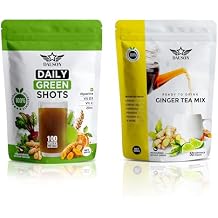 Super Green 100 Shots & Super Ginger Tea Blend 50 Servings | Powder