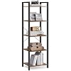 VASAGLE 5-Tier Bookshelf, Bookcase with Steel Frame, Book Shelf for Living Room, Home Office, Study, 11.8 x 15.7 x 60.2 Inches, Industrial Style, Rustic Brown and Ink Black ULLS100B01