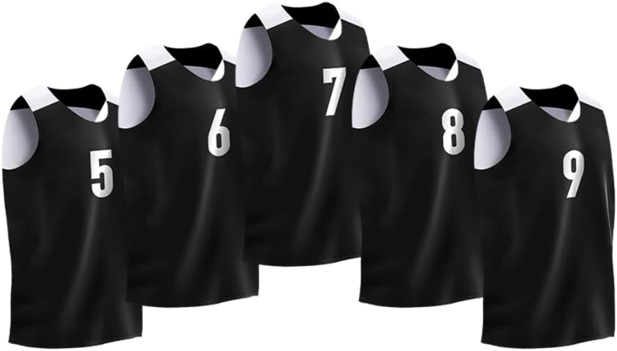 Youth Reversible Basketball Jersey Pack | Team Pinnies | Black and White Team Practice Jersey