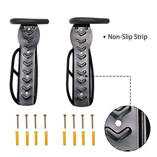 Teraysun 2Pcs Bike Rack Garage Bike Hanger Wall Mount Heavy Duty Vertical Bike Hook Indoor Storage System For Saving Place Easily Hang/Detach Holds Up To 66Lb #TOP1