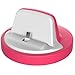 RND Dock for Samsung Galaxy S4, S4 Active, S6, S6 Edge, S6 Edge Plus, S7, S7 Edge with Dock mode cable and 2.1A Charger (compatible without or with most cases including rugged cases) (white/pink)