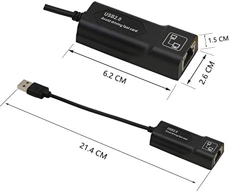 PNGKNYOCN Ethernet Adapter 100 Mbps USB Ethernet Network Adapter with USB Power Supply and OTG Cable Adapter for Streaming Sticks (2nd GEN)