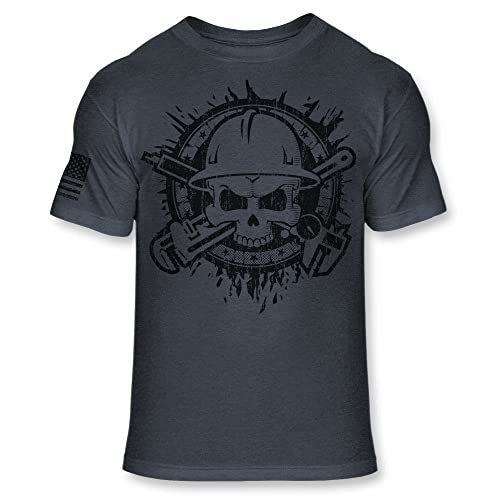 Millwright Skull T-Shirt - Industial Mechanic Crossbones Athletic Blend Tee - A1464