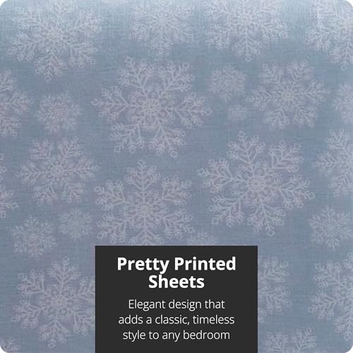 Image of Tahari Home Brushed Flannel 4-Piece Bedding Set, Full, Snowflake Blue
