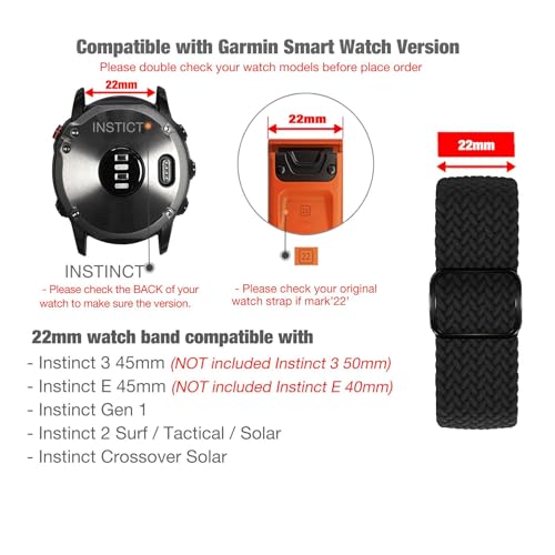 Correa elástica trenzada 22mm para Garmin Instinct 2 Solar miniatura 3