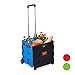 Relaxdays Carrello Portaspesa Pieghevole,Manico Telescopico,2 Ruote Gomma,fino a 35 kg,Trolley Spesa,alluminio, in blu
