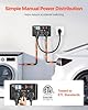 VEVOR Manual EV Charging Switch, NEMA 10-30, Splitter Switch for Dryer & EV, 24A Max 240V Manual Power Distribution with Circuit Breaker, Real-Time Display, Hand-Operated Selector, Plug and Play, ETL